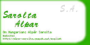 sarolta alpar business card