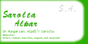 sarolta alpar business card